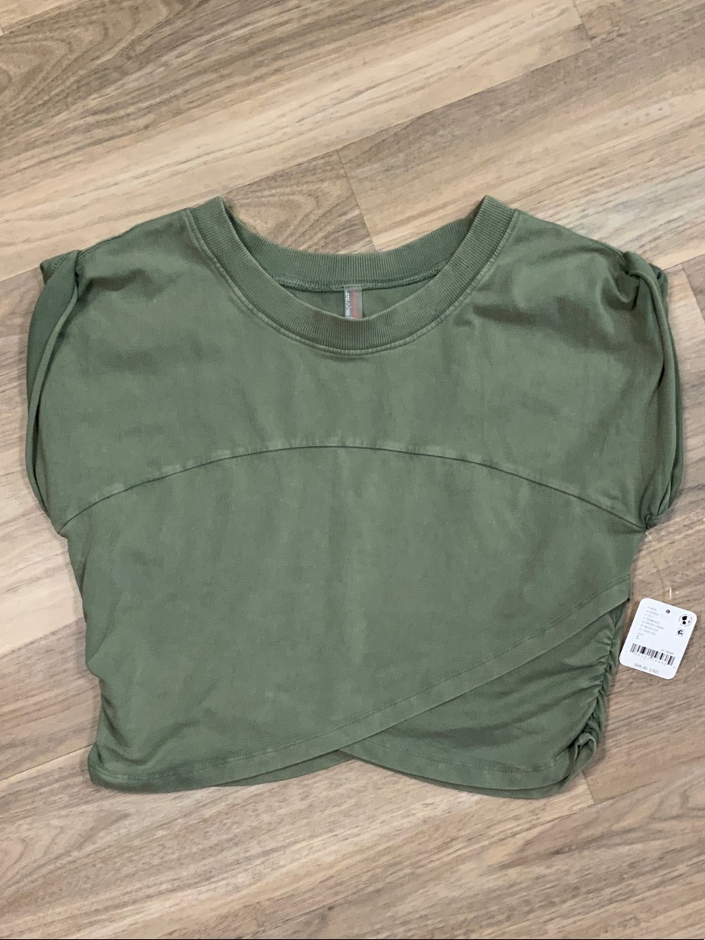 🆕 FP Movement by Free People Olive Green Cropped Crossover Tee